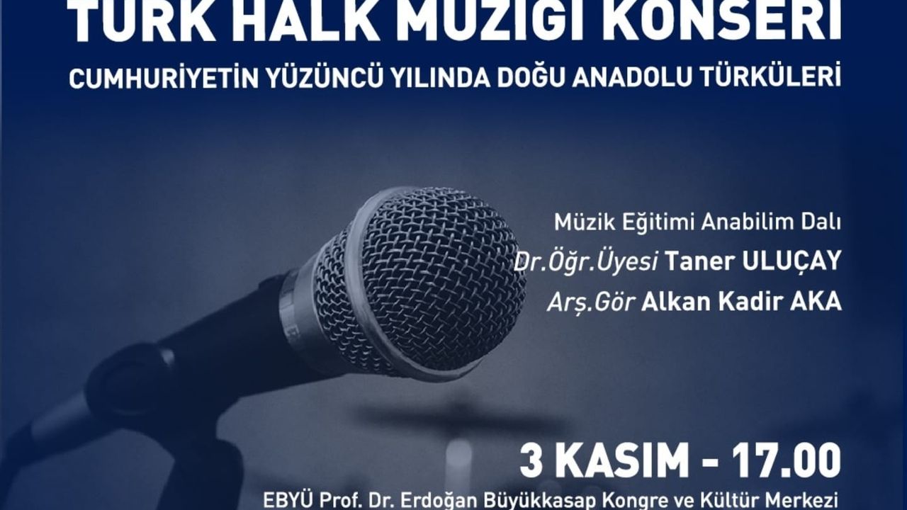 Türk Halk Müziği Konseri Düzenlenecek