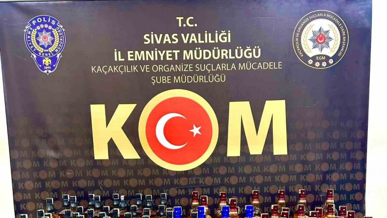 Sivas’ta 80 şişe kaçak alkol ele geçildi
