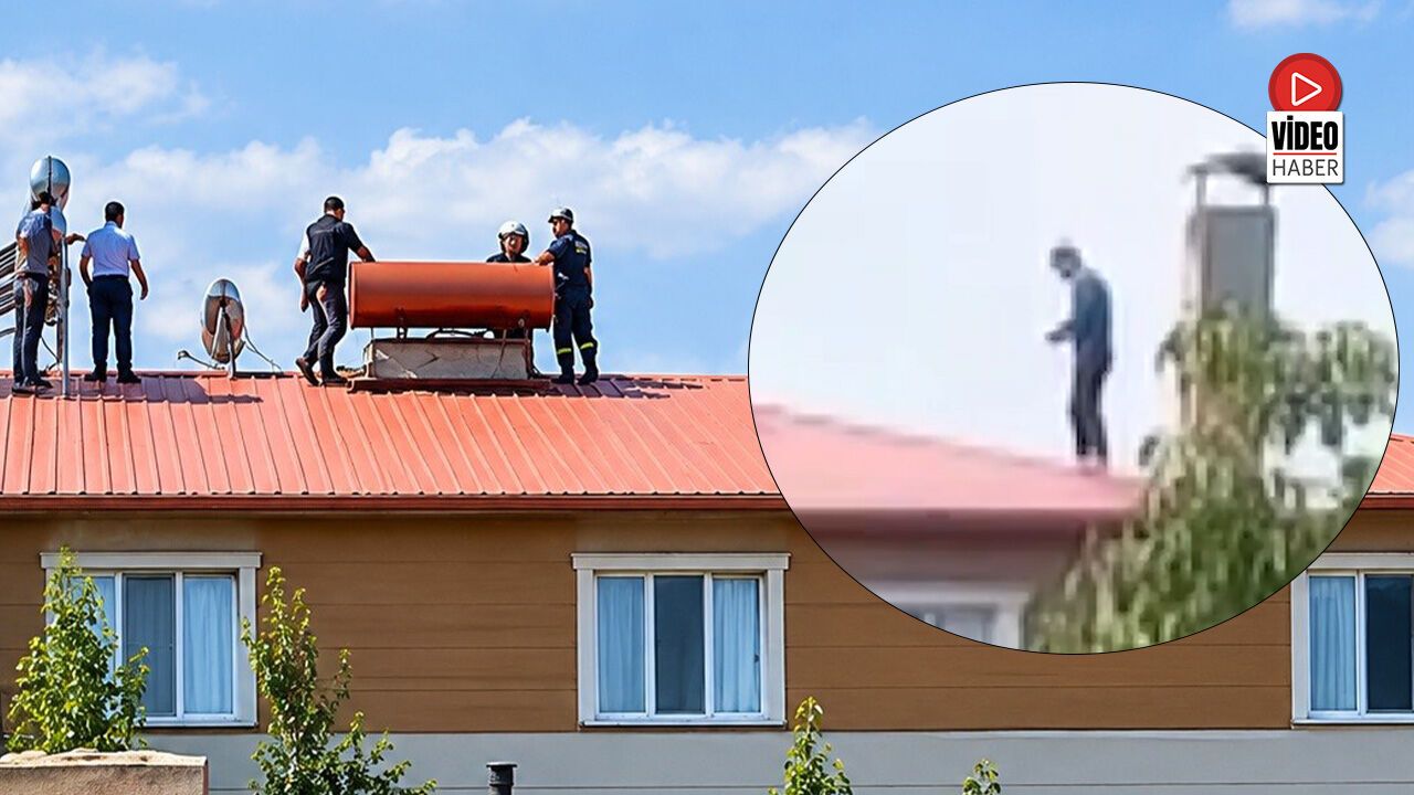 Tercan'da Çatıya Çıkan Kişi Ekipler Tarafından İkna Edilerek İndirildi