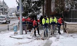 Erzincan’da belediye ekipleri kar küreme çalışması yaptı