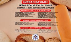 Kurban Bayramı’nda Erzincan’da Nöbetçi Fırınlar Belli Oldu