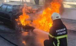 Cumhuriyet Mahallesinde Otomobil Alev Alev Yandı