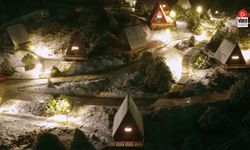 Ergan Dağı’nda Kar Yağışı Görsel Şölen Oluşturdu