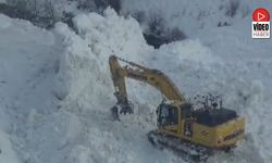 Erzincan'da Köy Yoluna Çığ Geldi