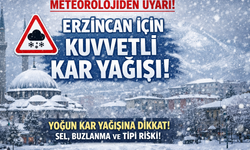 Erzincan İçin Kuvvetli Kar Yağışı Uyarısı