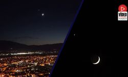 Erzincan Semalarında Ay İle Yıldız Büyüledi