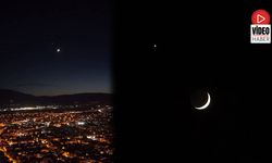 Erzincan Semalarında Ay İle Yıldız Büyüledi