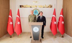 3. Ordu Komutanlığına atanan Tümgeneral Aktaş'tan Erzincan Valisi Aydoğdu'ya ziyaret