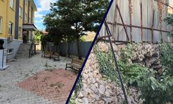 Kemaliye'de Onarılmayan Okul İstinat Duvarı Tehlike Oluşturuyor