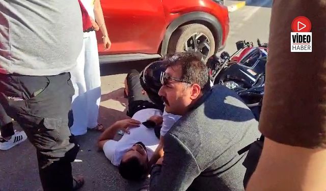 13 Şubat Caddesinde Motosiklet ile Otomobil Çarpıştı; 1 Yaralı