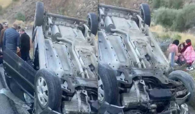 Kızlarını üniversiteye götüren ailenin otomobili takla attı: 3 yaralı