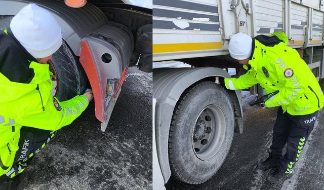 Erzincan’da Zorunlu Kış Lastiği Denetimi Yapıldı