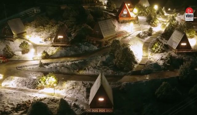 Ergan Dağı’nda Kar Yağışı Görsel Şölen Oluşturdu