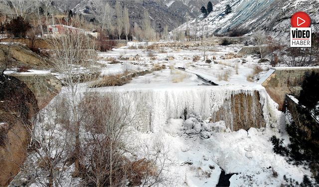 Erzincan'da Kış Sert Yüzünü Gösterdi: Doğa Buzla Kaplandı
