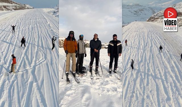 İliç’te Yol Çalışma Alanı Kayak Pistine Dönüştü