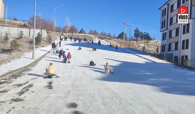 Erzincan'da Dondurucu Soğuğa Rağmen Çocukların Kızak Sevinci