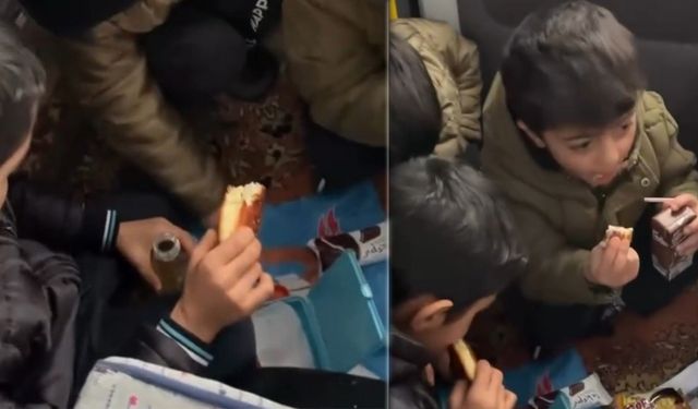 Servis Kara Saplandı, Minikler Acıkınca Beslenme Çantalarına Sarıldı