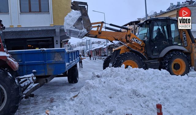 Tercan'da Kar Temizliği, Girlevik'te Buz Sarkıtları Oluştu
