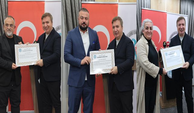 Erzincan’da Basın Mensuplarına Teşekkür Belgeleri Verildi