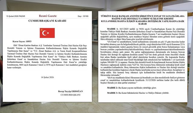 Esnafa Hazine Destekli Kredide Yeni Düzenleme