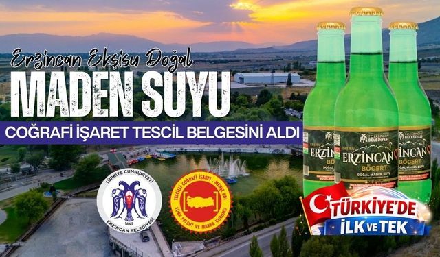 Ekşisu Doğal Maden Suyu Coğrafi İşaret Tescil Belgesi Aldı