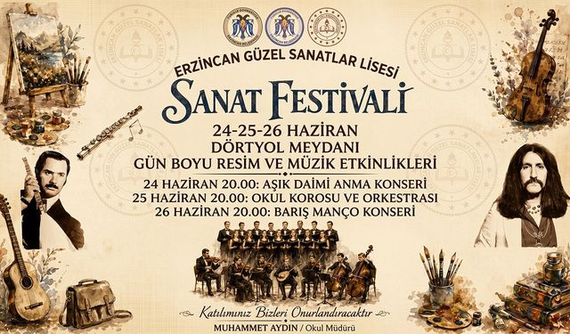 Erzincan Güzel Sanatlar Lisesi’nden 3 Günlük Sanat Festivali