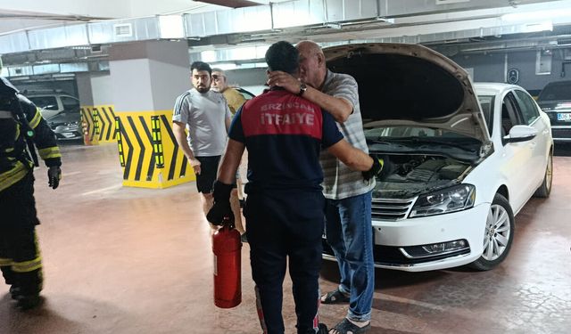 Kapalı Otoparkta Araç Yangını Paniği
