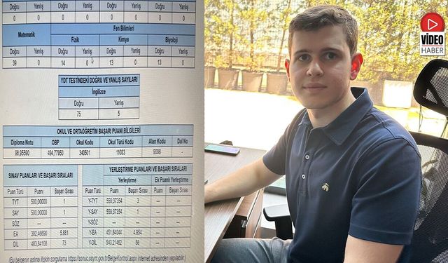 YKS Türkiye 1.si Erzincanlı Şerif Efe Dartar