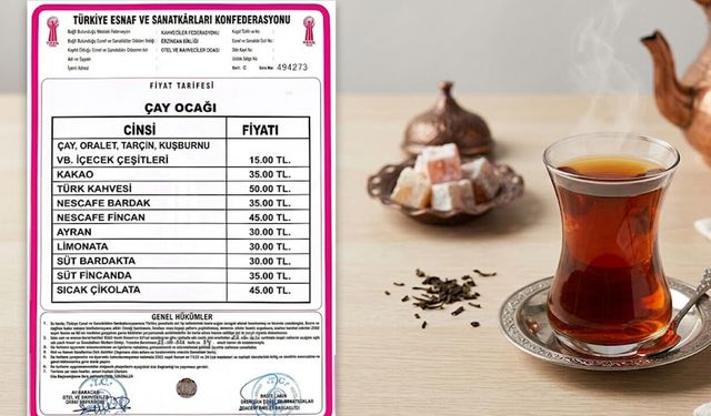 Erzincan'da Çay Fiyatlarına Zam
