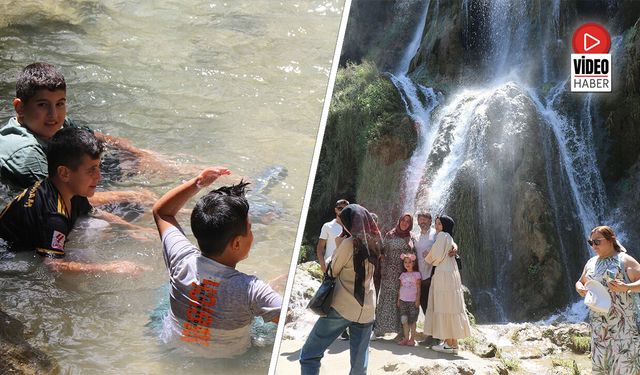 40 Metreden Dökülen Buz Gibi Sular Sıcaktan Bunalanları Ağırlıyor