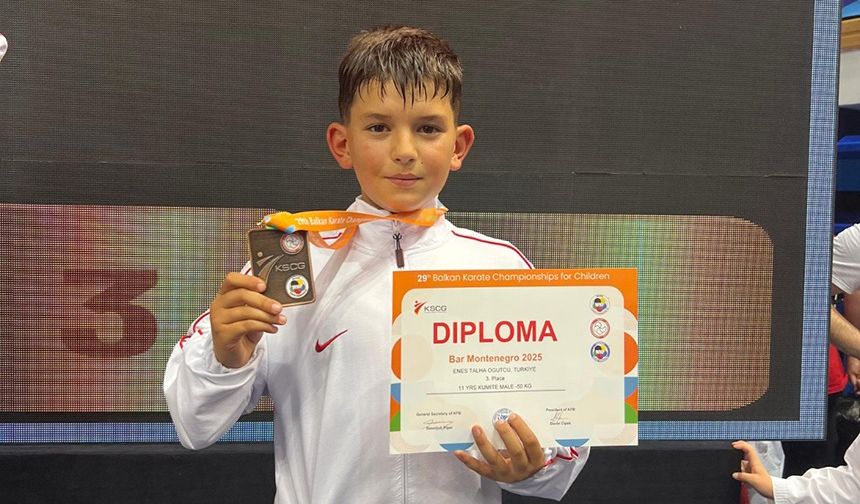 Enes Talha Öğütçü Balkan Şampiyonası'nda Üçüncülük Kürsüsünde
