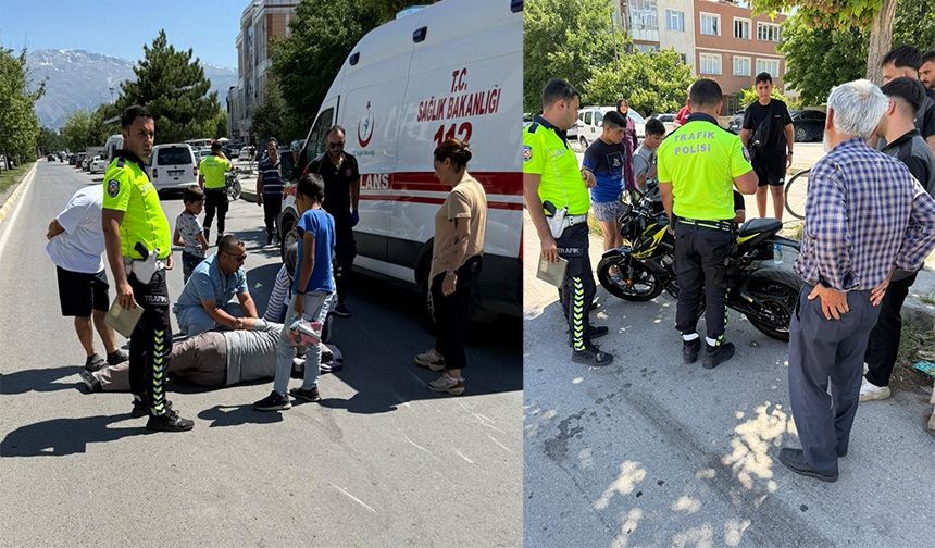 Motosiklet Yayaya Çarptı; 1 Yaralı
