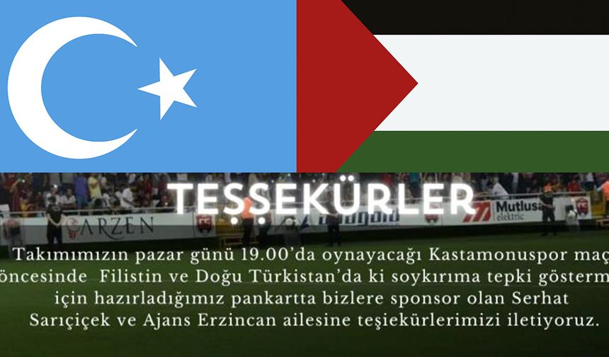 “Zelzele” Lise Taraftar Grubundan Filistin ve Doğu Türkistan’a Destek