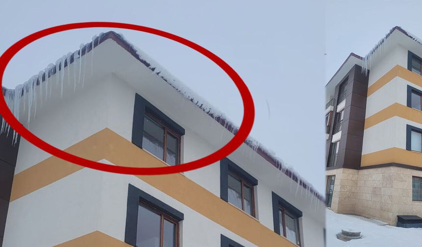 Erzincan’da Buz Sarkıtları Tehlike Oluşturuyor