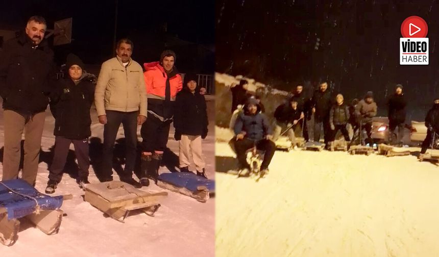 Üzümlü’de Üç Kuşak Kızak Keyfinde Buluştu