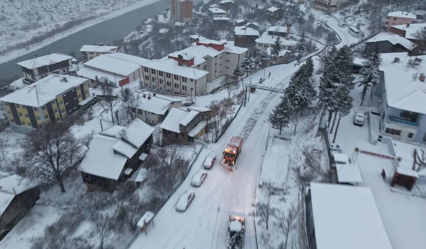 Kemaliye Güne Karla Uyandı