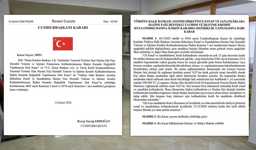 Esnafa Hazine Destekli Kredide Yeni Düzenleme