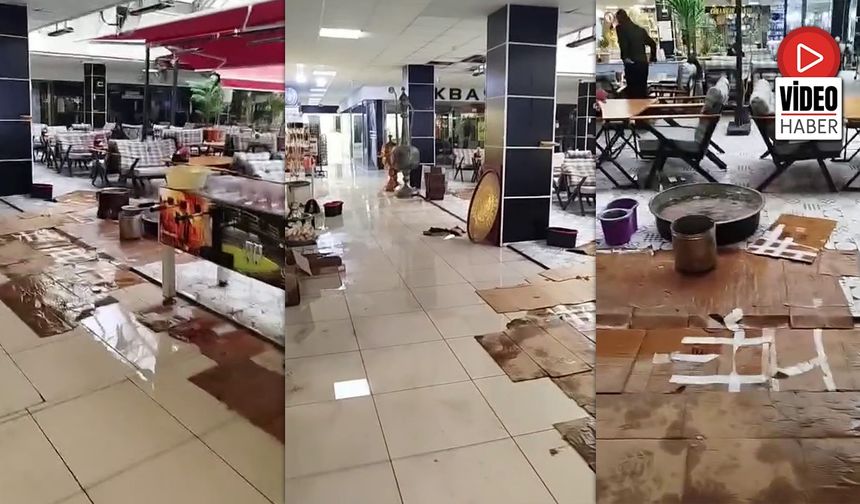 Yeraltı Çarşısında Yağmur Suyuna Leğenlerle Çözüm Bulundu