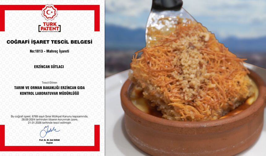 Erzincan Sütlacı'na Coğrafi İşaret Tescili