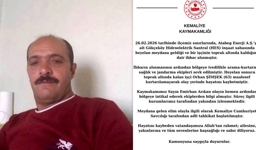 Kemaliye’deki Heyelan Olayına Resmi Açıklama