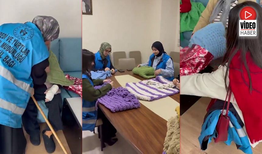 GSB Erzincan Yurtlarından Yaşlılara Sevgi Battaniyesi