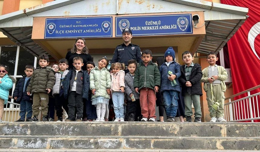 Üzümlü'de Anaokulu Öğrencilerinden Emniyete Ziyaret
