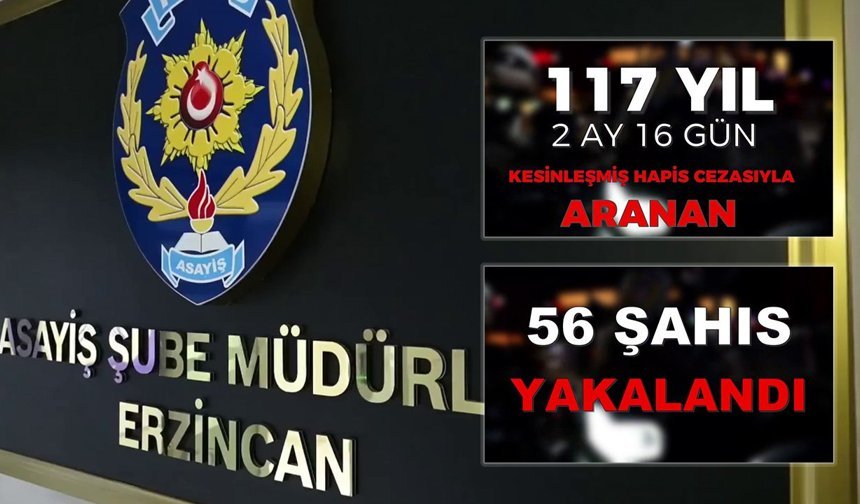 Erzincan'da Suça ve Suçlulara Geçit Yok