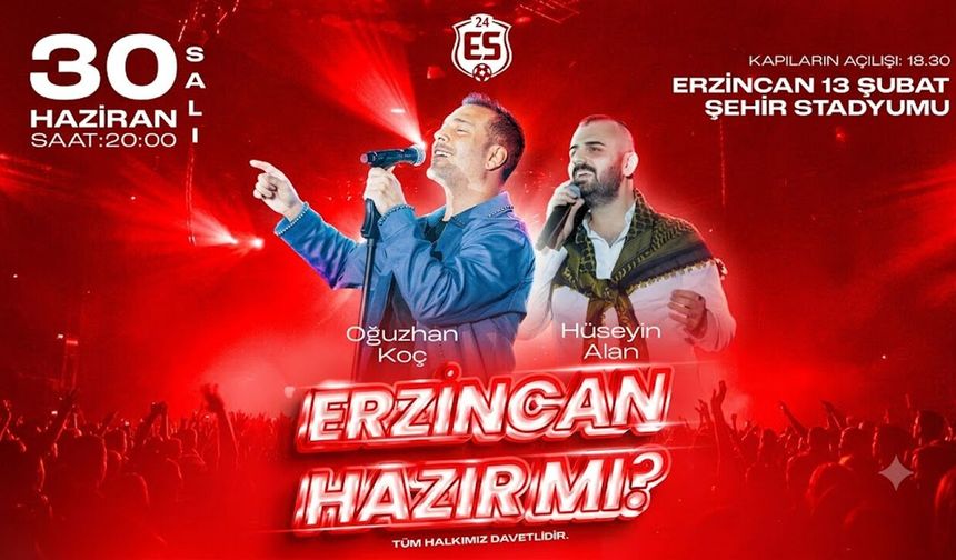 Erzincanspor'dan Muhteşem Konser Programı