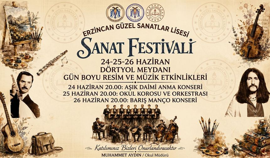 Erzincan Güzel Sanatlar Lisesi’nden 3 Günlük Sanat Festivali