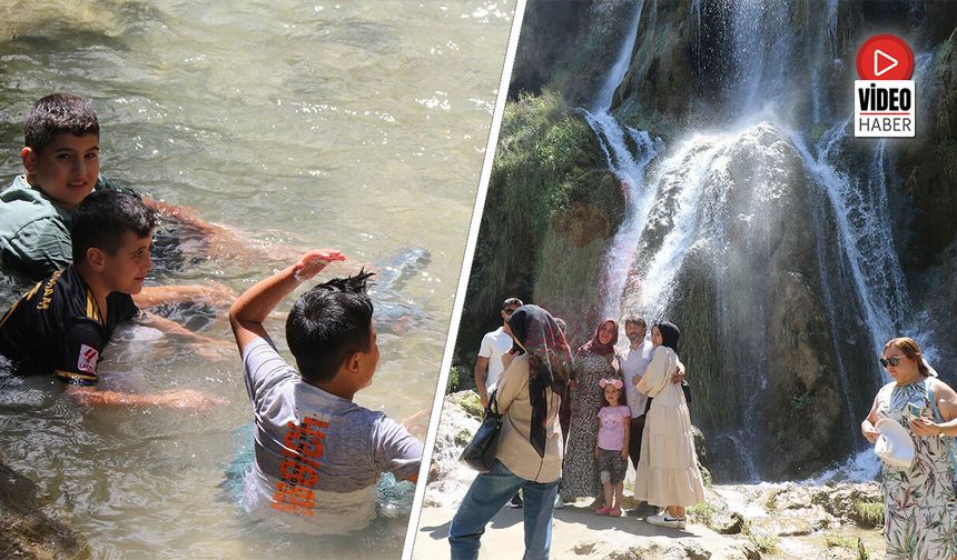 40 Metreden Dökülen Buz Gibi Sular Sıcaktan Bunalanları Ağırlıyor
