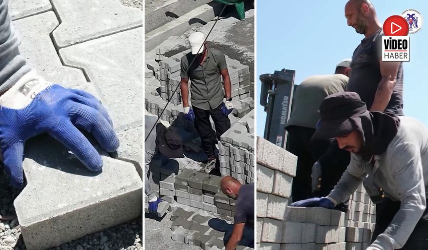 Akyazı'da Parke Çalışmaları Sürüyor