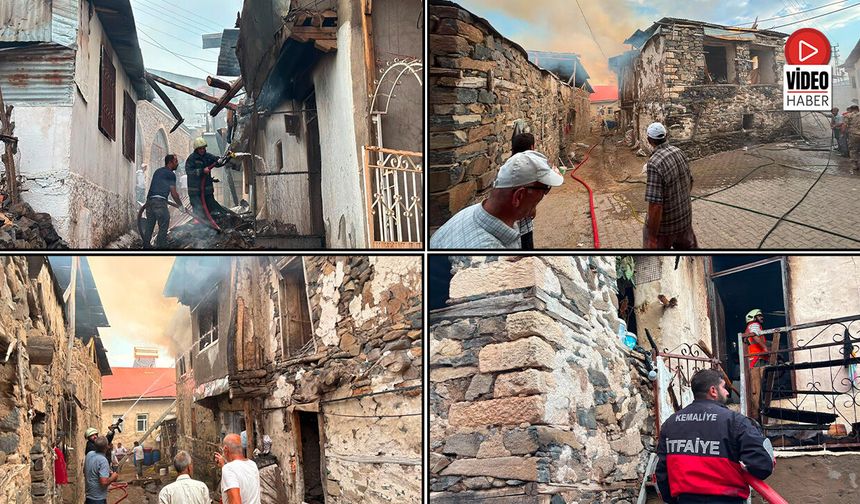 Kemaliye Kışlacık Köyünde Yangın: 8 Ev Zarar Gördü