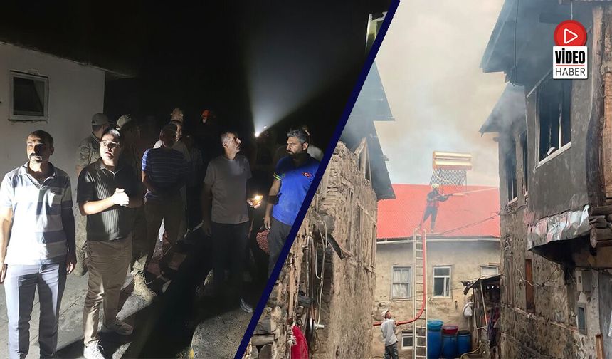 Kemaliye'de Köy Yangınında 10 Ev Hasar Gördü