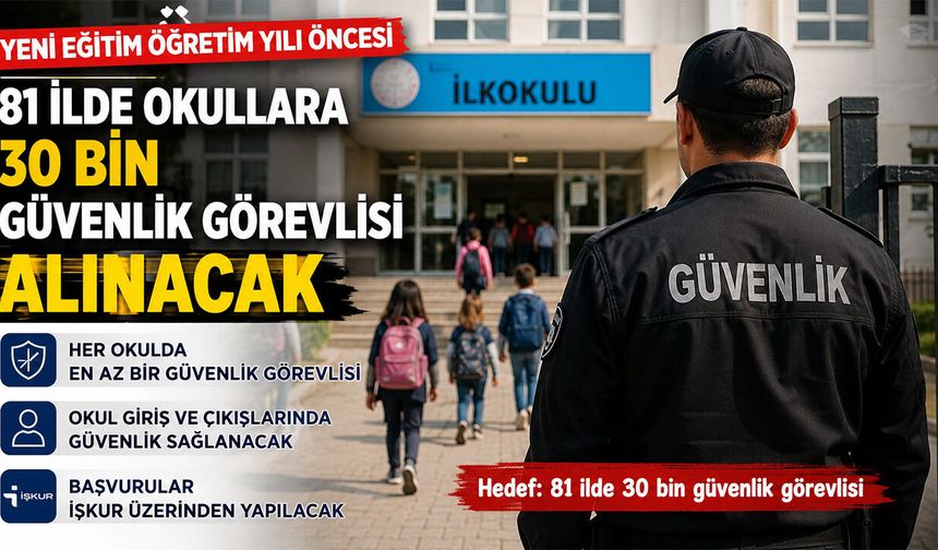 Okullara 30 Bin Güvenlik Personeli Alınacak